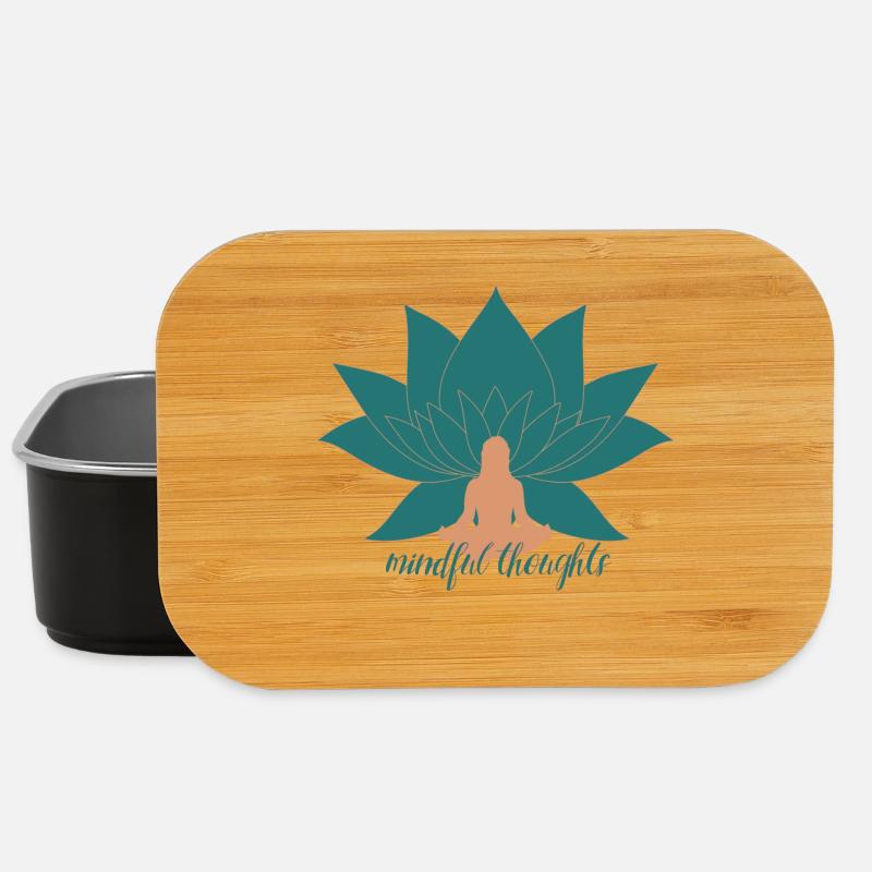 Mindful Thoughts Lotus Yoga Design - Lunch Box - Schwarz