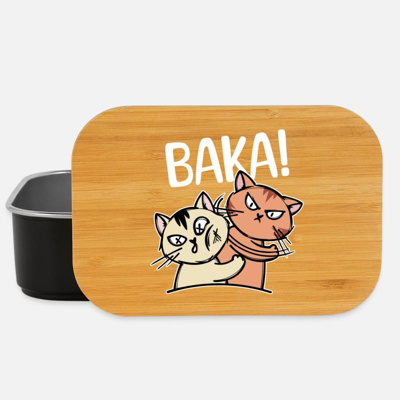 Baka Spruch Zeichentrick Katze Anime Manga Comic - Lunch Box - Schwarz