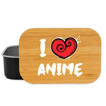 Manga I Love Anime Statement Cartoon Heart - Lunch Box - black - Front