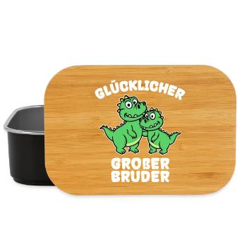 Geschwisterliebe Dino Statement Großer Bruder - Lunch Box - Schwarz - Vorne