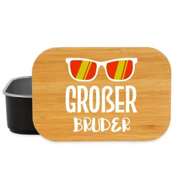 Großer Bruder Statement Bro Geschwister Bruderherz - Lunch Box - Schwarz - Vorne