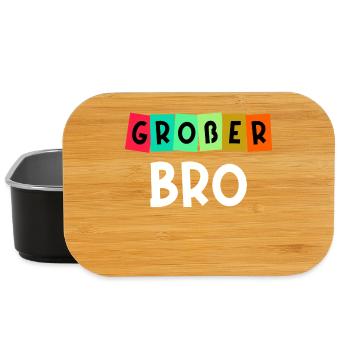 Geschwister Großer Bruder Spruch Bruderherz - Lunch Box - Schwarz - Vorne