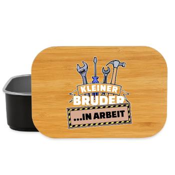 Bruderherz Großer Bruder Bro Geschwister Statement - Lunch Box - Schwarz - Vorne