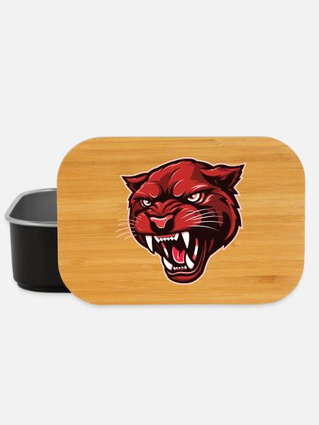 Panther Head Red - Lunch Box - black