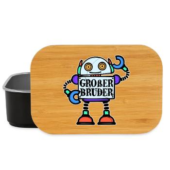 Bruderherz Statement Geschwister Großer Bruder - Lunch Box - Schwarz - Vorne