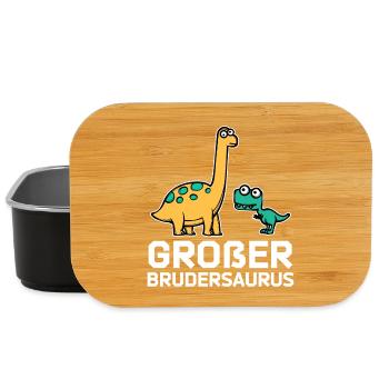 Geschwisterliebe Dino Großer Bruder Statement - Lunch Box - Schwarz - Vorne