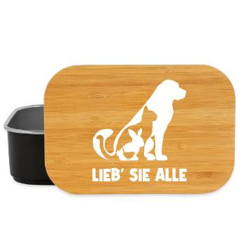 I Love Animals Statement Dog Cat Pets - Lunch Box - black - Front