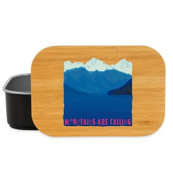 Les montagnes vous appellent | Montagnes et lac - Boîte à goûter - noir - Devant