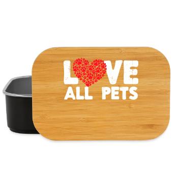 J’aime les animaux de compagnie Coeur Animaux Déclaration Pet - Boîte à goûter - noir - Devant