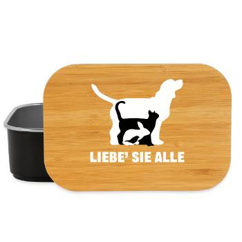Katze Hund Statement Haustiere Häschen Tiere - Lunch Box - Schwarz - Vorne
