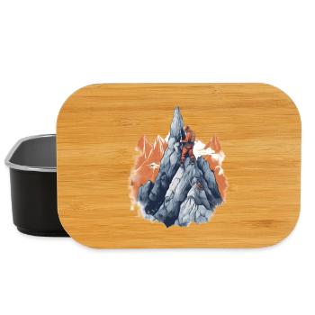 Mountaineers climbing to the summit - Lunch Box - black - Front