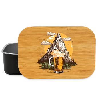 Bergsteiger Bier Motiv - Lunch Box - Schwarz - Vorne