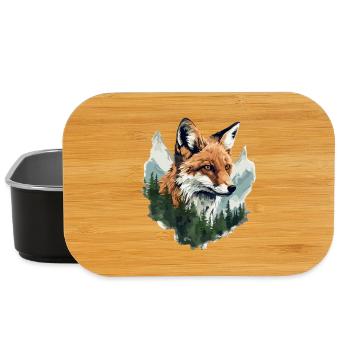 Fuchs Wald Berge Füchse Natur Bäume Tiere - Lunch Box - Schwarz - Vorne