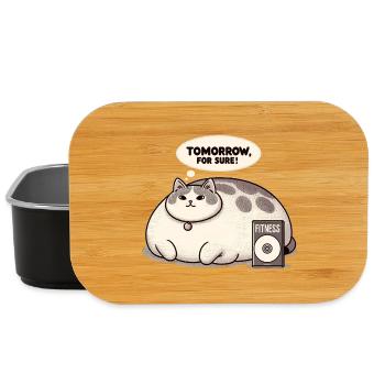 Fitness grouch cat - Lunch Box - black - Front