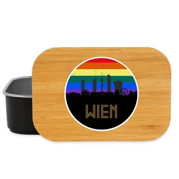 Wien Regebogen Skyline - Lunch Box - Schwarz - Vorne