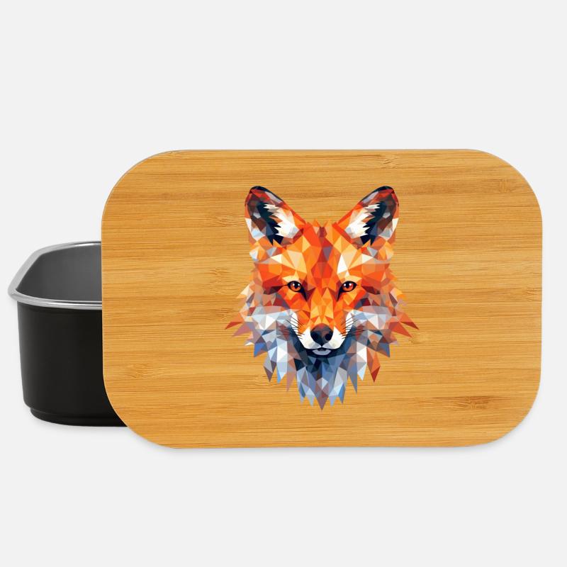 Fuchs Polygon Füchse Wald Polarfuchs Tier - Lunch Box - Schwarz