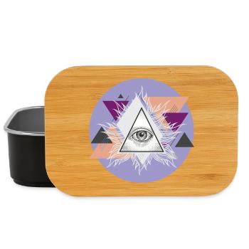 Geometric Triangular Eye with Auras - Lunch Box - black - Front