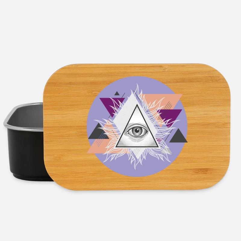 Oeil triangulaire géométrique avec auras - Boîte à goûter - noir