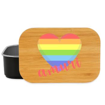 t-shirt amuri gay lgbt coeur amour amour Liebe amor - Boîte à goûter - noir - Devant