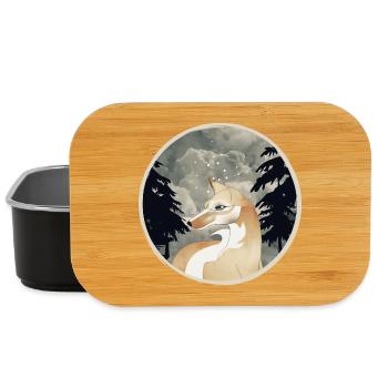 Fox Patch in Vintage Style Hand Drawn - Lunch Box - black - Front