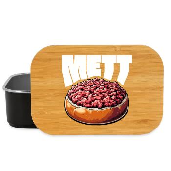 GourMETT - Design für Mettbrötchen Liebhaber - Lunch Box - Schwarz - Vorne