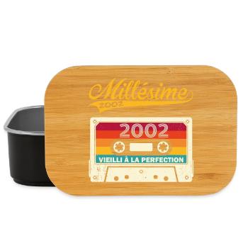 Millésime 2002 Cadeau 21 Ans Anniversaire Humour - Boîte à goûter - noir - Devant