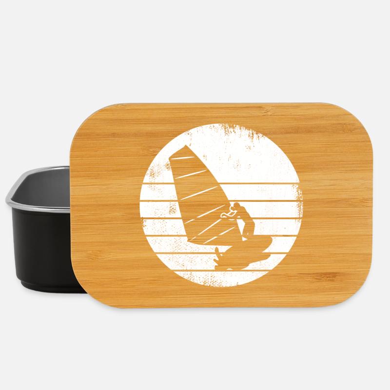 Windsurfer Zeichnung - Lunch Box - Schwarz