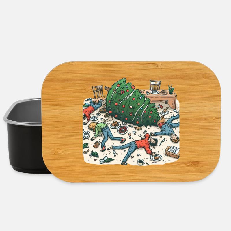 Exuberant Christmas tree party - Lunch Box - black