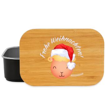 Frohe Weihnachten Weihnachtsschaf Lamm hell - Lunch Box - Schwarz - Vorne