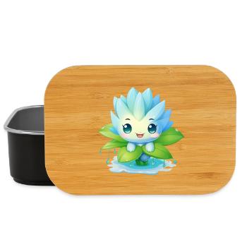 Kawaii Male on Water Lily – Blue Design - Lunch Box - black - Front