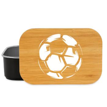 Soccer soccer ball illustration bolt leather icon - Lunch Box - black - Front