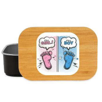 Füße Geschlecht Baby Junge oder Mädchen - Lunch Box - Schwarz - Vorne