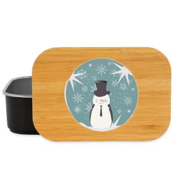beautiful snowman & stars for Christmas - Lunch Box - black - Front