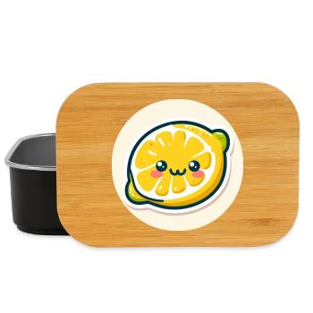 Süße Illustration einer lachenden Zitrone - Lunch Box - Schwarz - Vorne