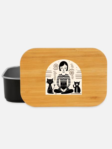 Yoga with Cats - Lunch Box - black