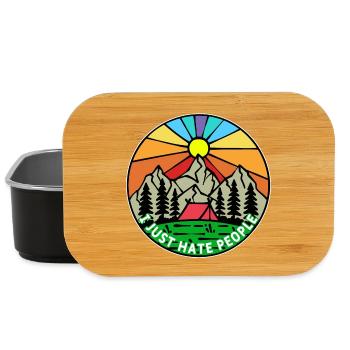 Mountains, Nature, Camping, Hiker, Statement Tents - Lunch Box - black - Front