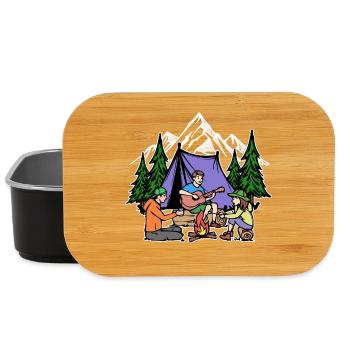 Camping Nature Campsite Camping Chilling Mountains - Lunch Box - black - Front