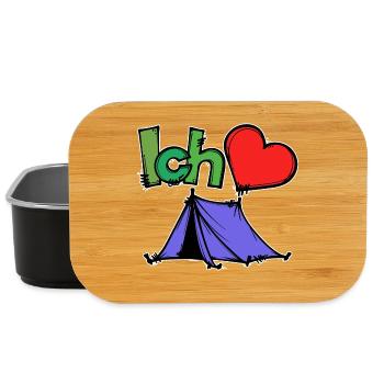 Herz Wanderer Statement Chillen Zelten Camping - Lunch Box - Schwarz - Vorne