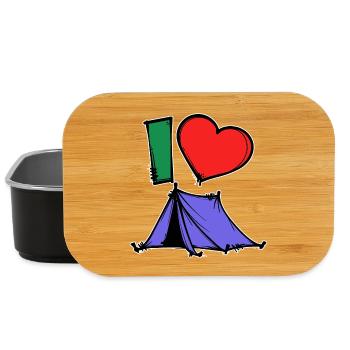 Camping Statement Hiker Heart Wanderlust Tents - Lunch Box - black - Front
