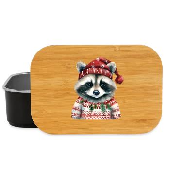 Herr Waschbär im Norweger-Pulli - Lunch Box - Schwarz - Vorne
