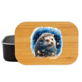 Aquarell Igel mit Sternenhimmel - Lunch Box - Schwarz - Vorne