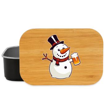 Schneemann mit Bier - Lunch Box - Schwarz - Vorne