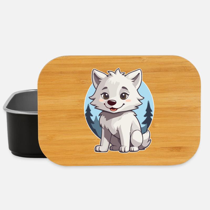Chien mignon loup ou husky - Boîte à goûter - noir