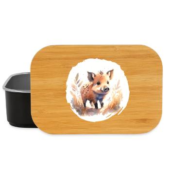 Wildschwein Ferkel Aquarell - Lunch Box - Schwarz - Vorne