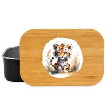 Tiger Aquarell - Lunch Box - Schwarz - Vorne