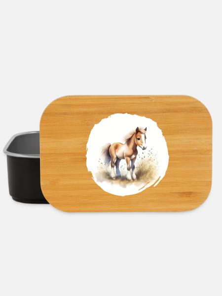 Fohlen Aquarell - Lunch Box - Schwarz
