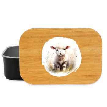 Lamb Watercolor - Lunch Box - black - Front