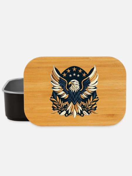 Sternengesprenkelter Banner-Adler - Lunch Box - Schwarz