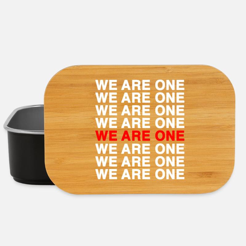 Wir sind eins – Bold Typo Muster - Lunch Box - Schwarz