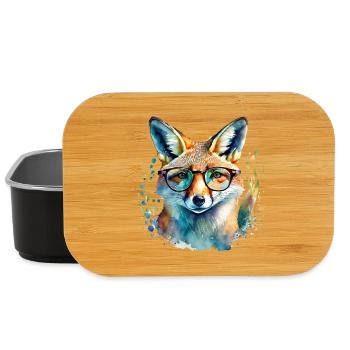 Fox with glasses - Lunch Box - black - Front